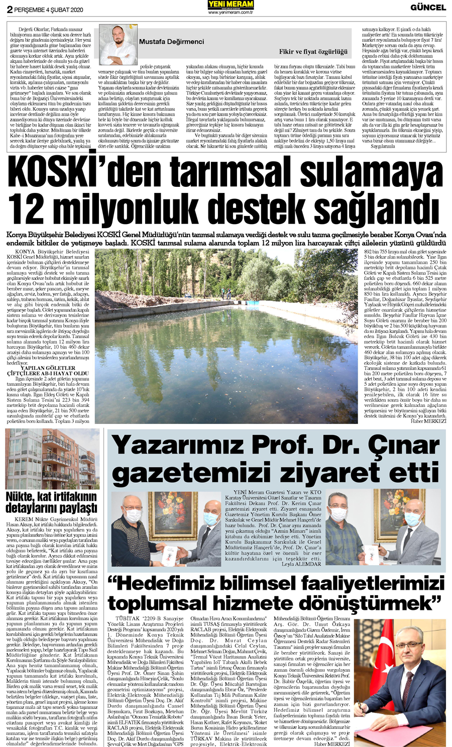 4 Şubat 2021 Yeni Meram Gazetesi