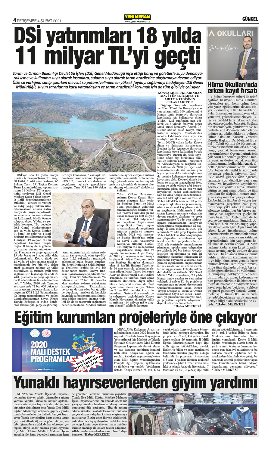 4 Şubat 2021 Yeni Meram Gazetesi