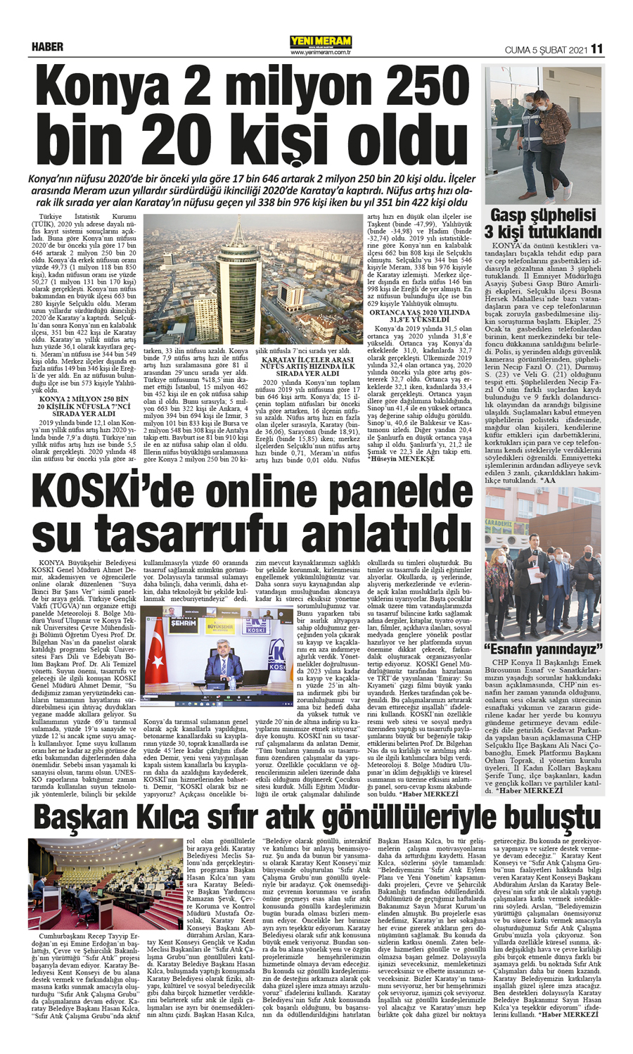 5 Şubat 2021 Yeni Meram Gazetesi