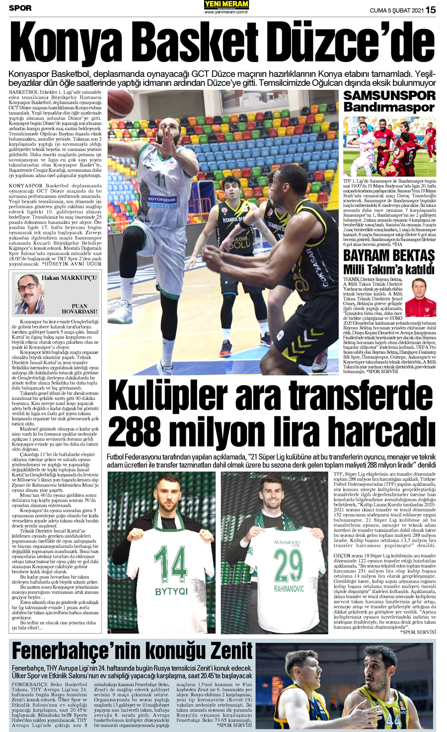 5 Şubat 2021 Yeni Meram Gazetesi