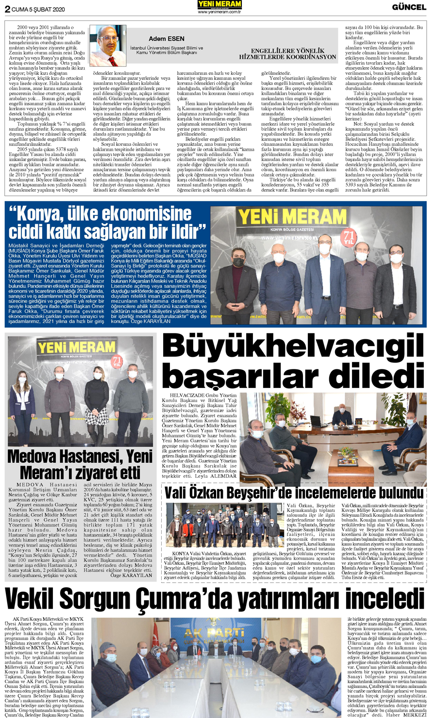 5 Şubat 2021 Yeni Meram Gazetesi