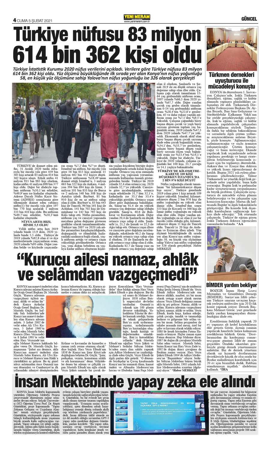 5 Şubat 2021 Yeni Meram Gazetesi