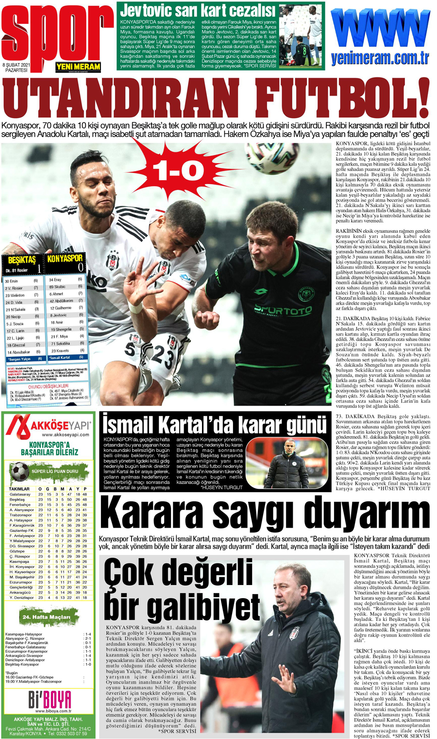 8 Şubat 2021 Yeni Meram Gazetesi