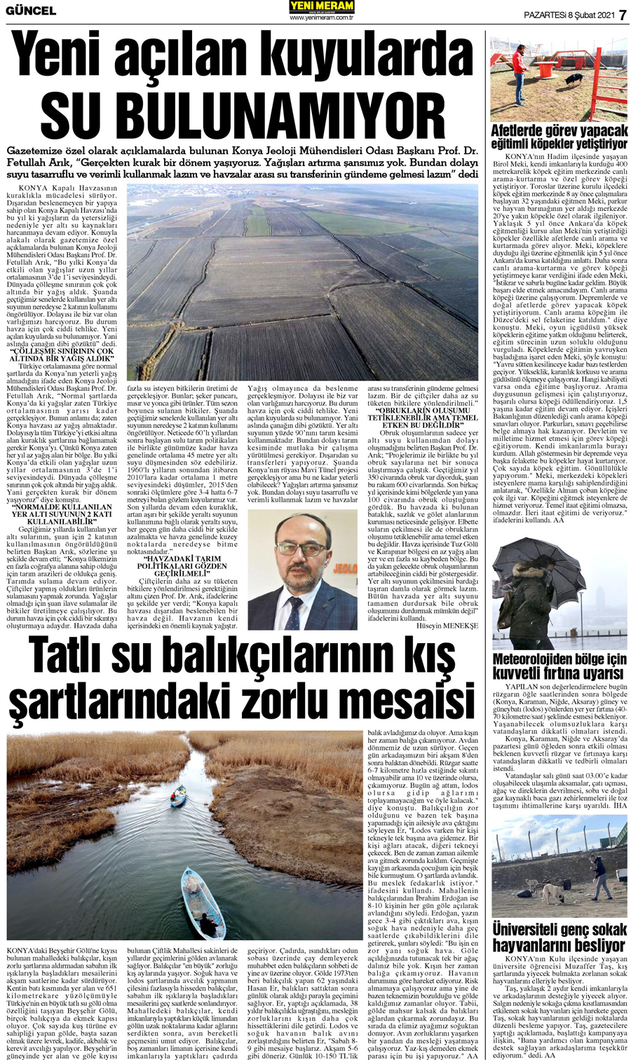 8 Şubat 2021 Yeni Meram Gazetesi