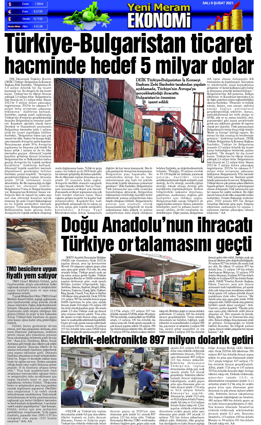 9 Şubat 2021 Yeni Meram Gazetesi