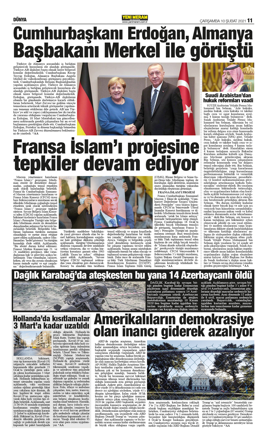 10 Şubat 2021 Yeni Meram Gazetesi