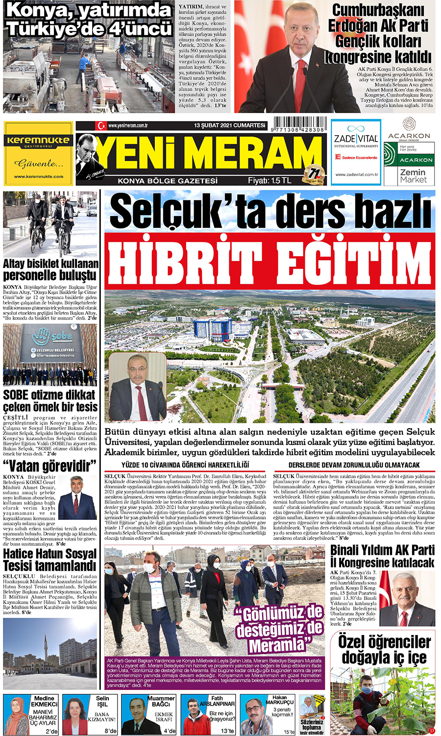 13 Şubat 2021 Yeni Meram Gazetesi