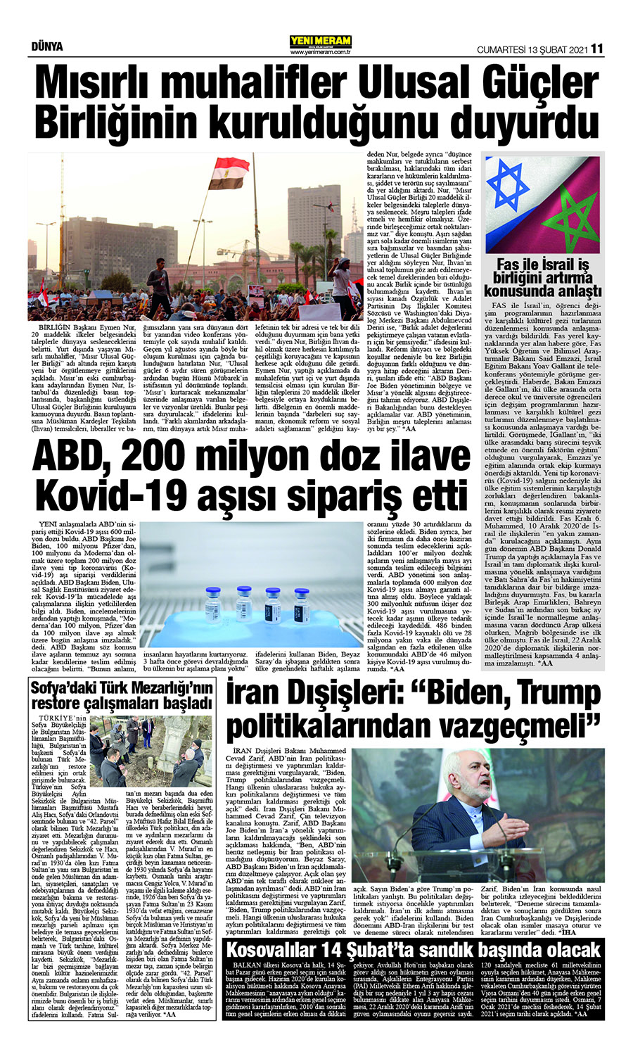 13 Şubat 2021 Yeni Meram Gazetesi