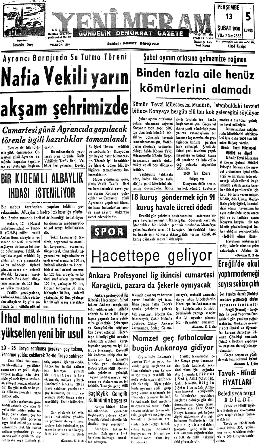 13 Şubat 2021 Yeni Meram Gazetesi