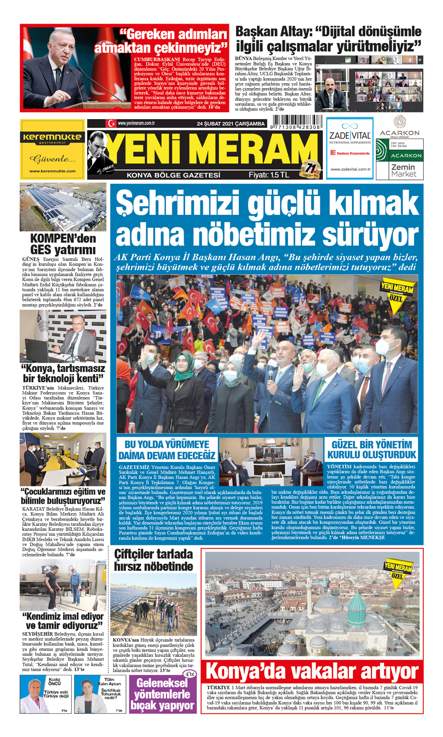 24 Şubat 2021 Yeni Meram Gazetesi