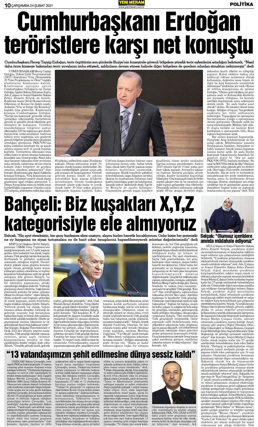 24 Şubat 2021 Yeni Meram Gazetesi