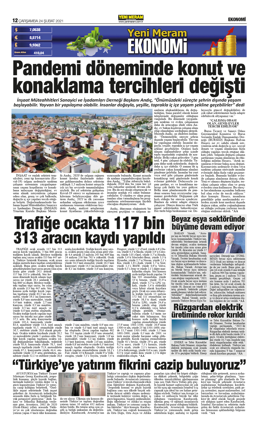 24 Şubat 2021 Yeni Meram Gazetesi