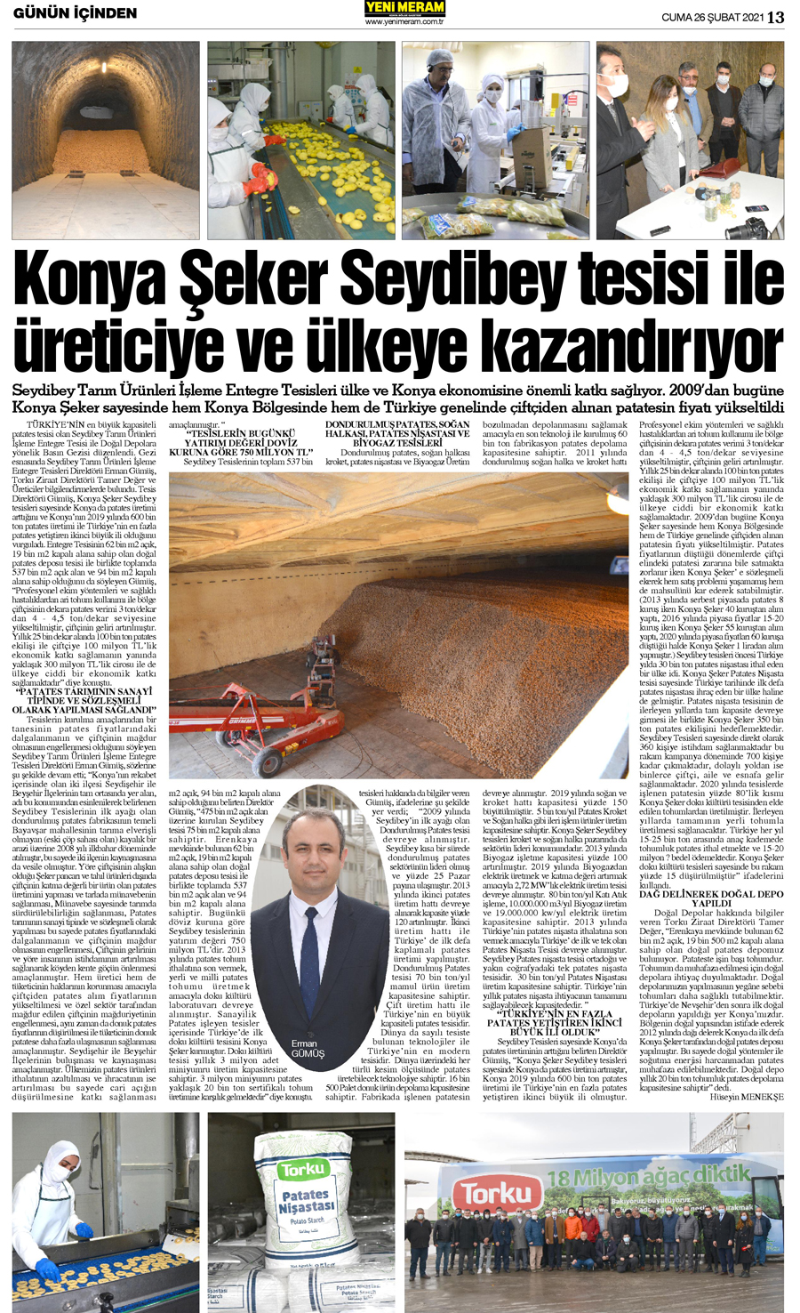 26 Şubat 2021 Yeni Meram Gazetesi