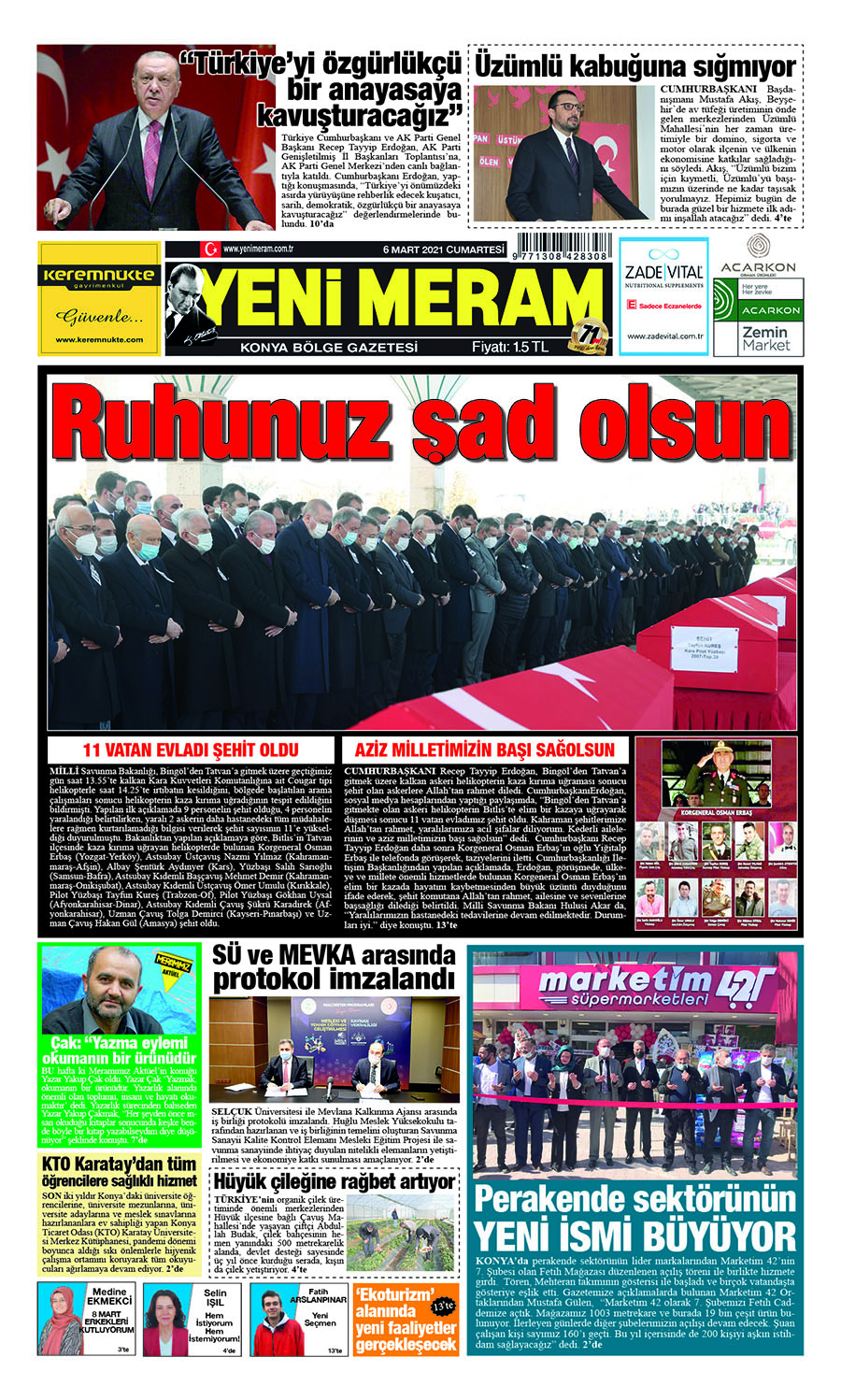 6 Mart 2021 Yeni Meram Gazetesi