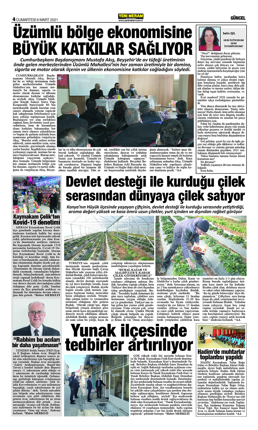 6 Mart 2021 Yeni Meram Gazetesi