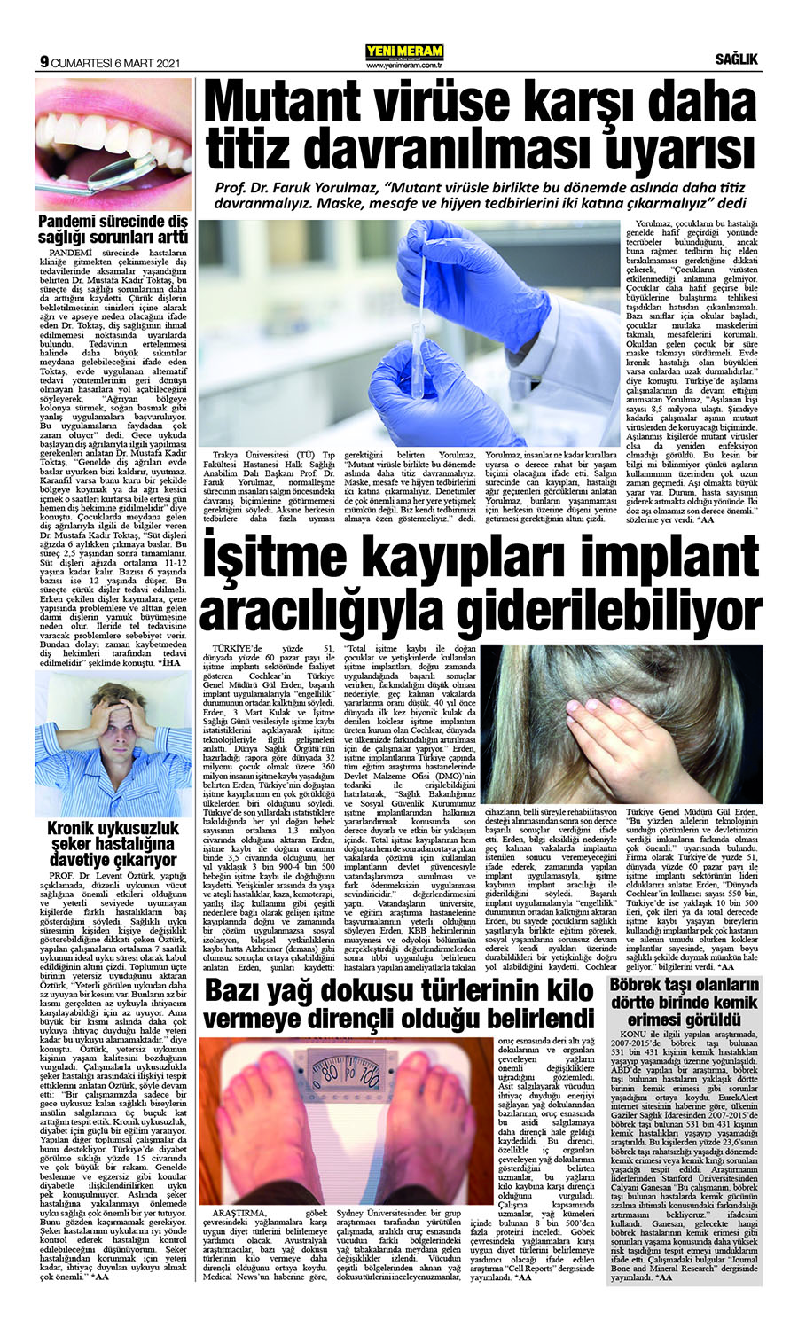 6 Mart 2021 Yeni Meram Gazetesi