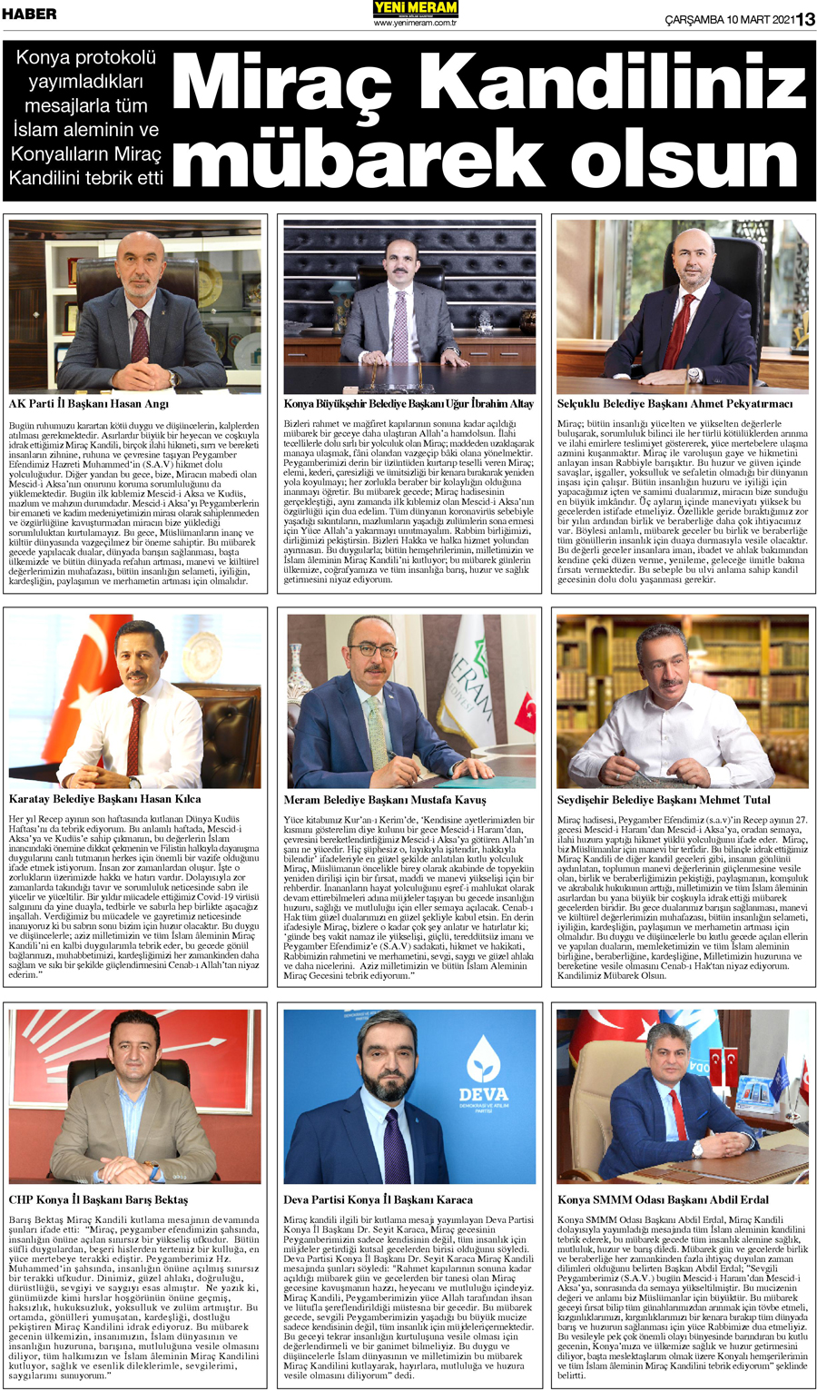 10 Mart 2021 Yeni Meram Gazetesi