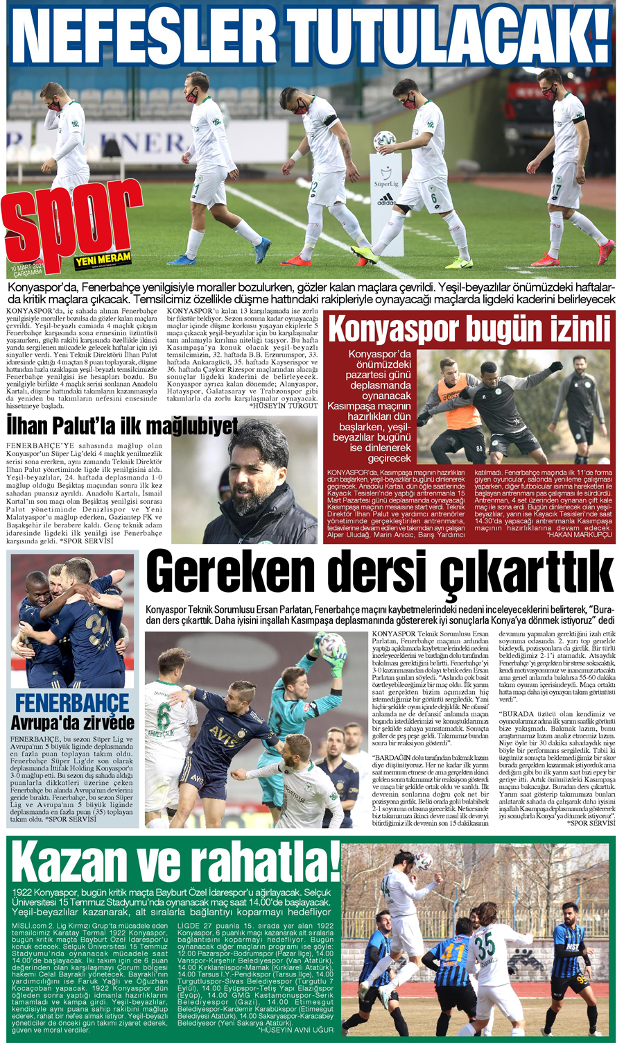 10 Mart 2021 Yeni Meram Gazetesi