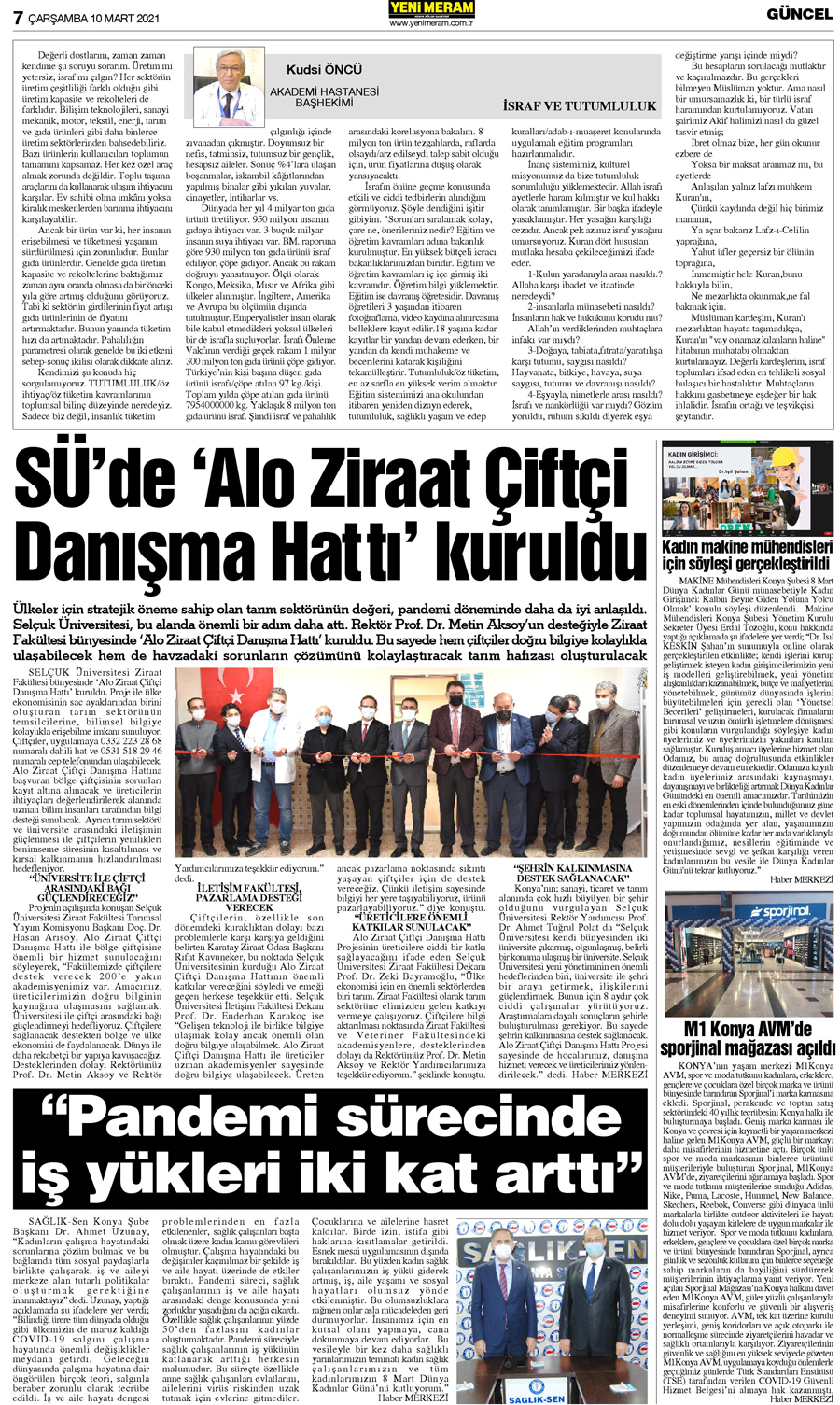 10 Mart 2021 Yeni Meram Gazetesi