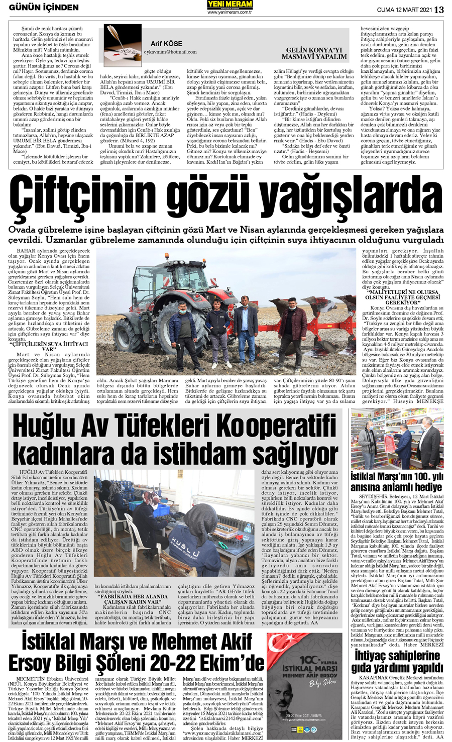 12 Mart 2021 Yeni Meram Gazetesi