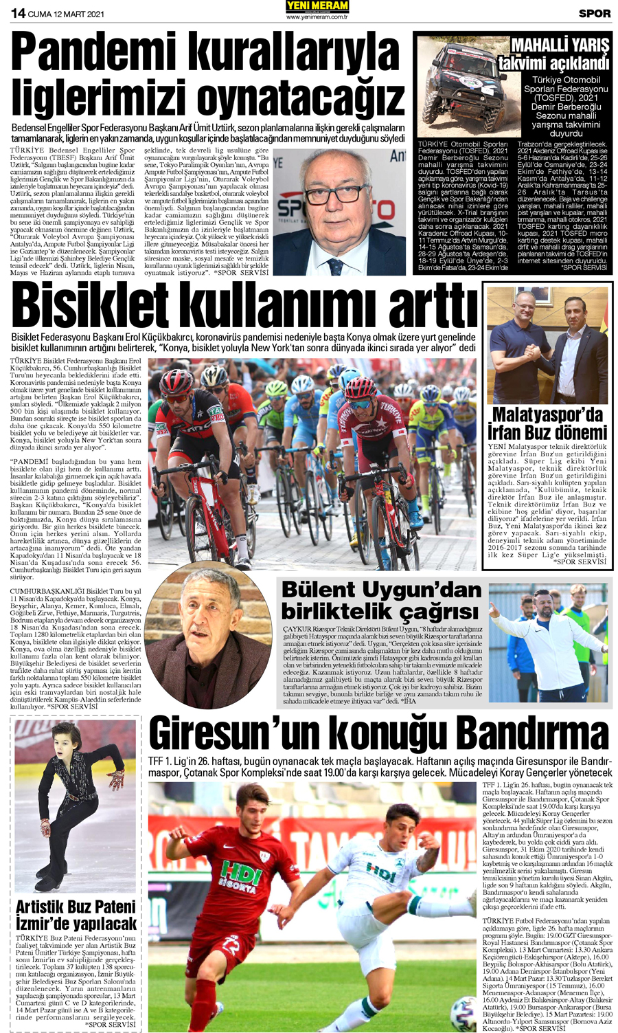 12 Mart 2021 Yeni Meram Gazetesi