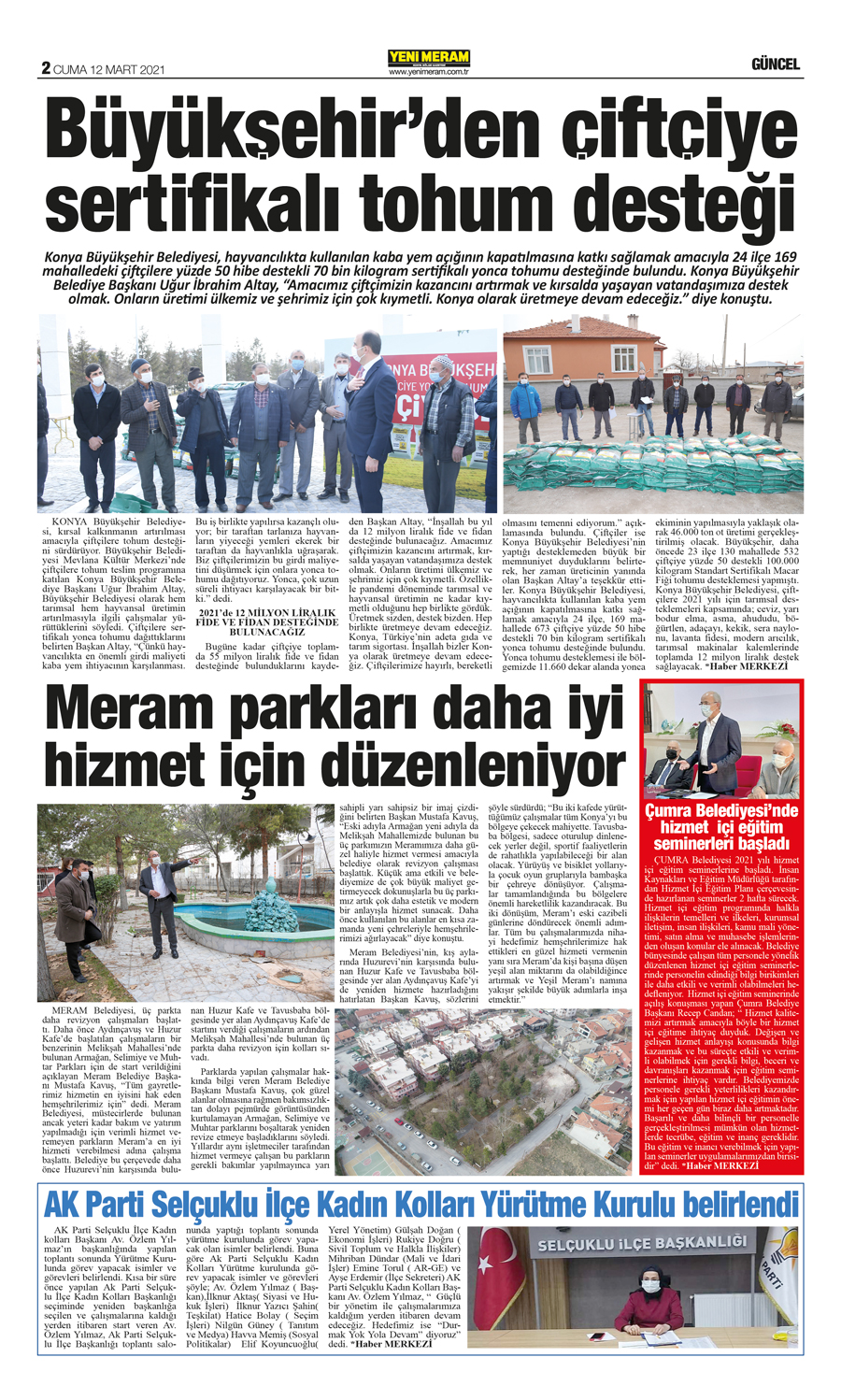 12 Mart 2021 Yeni Meram Gazetesi