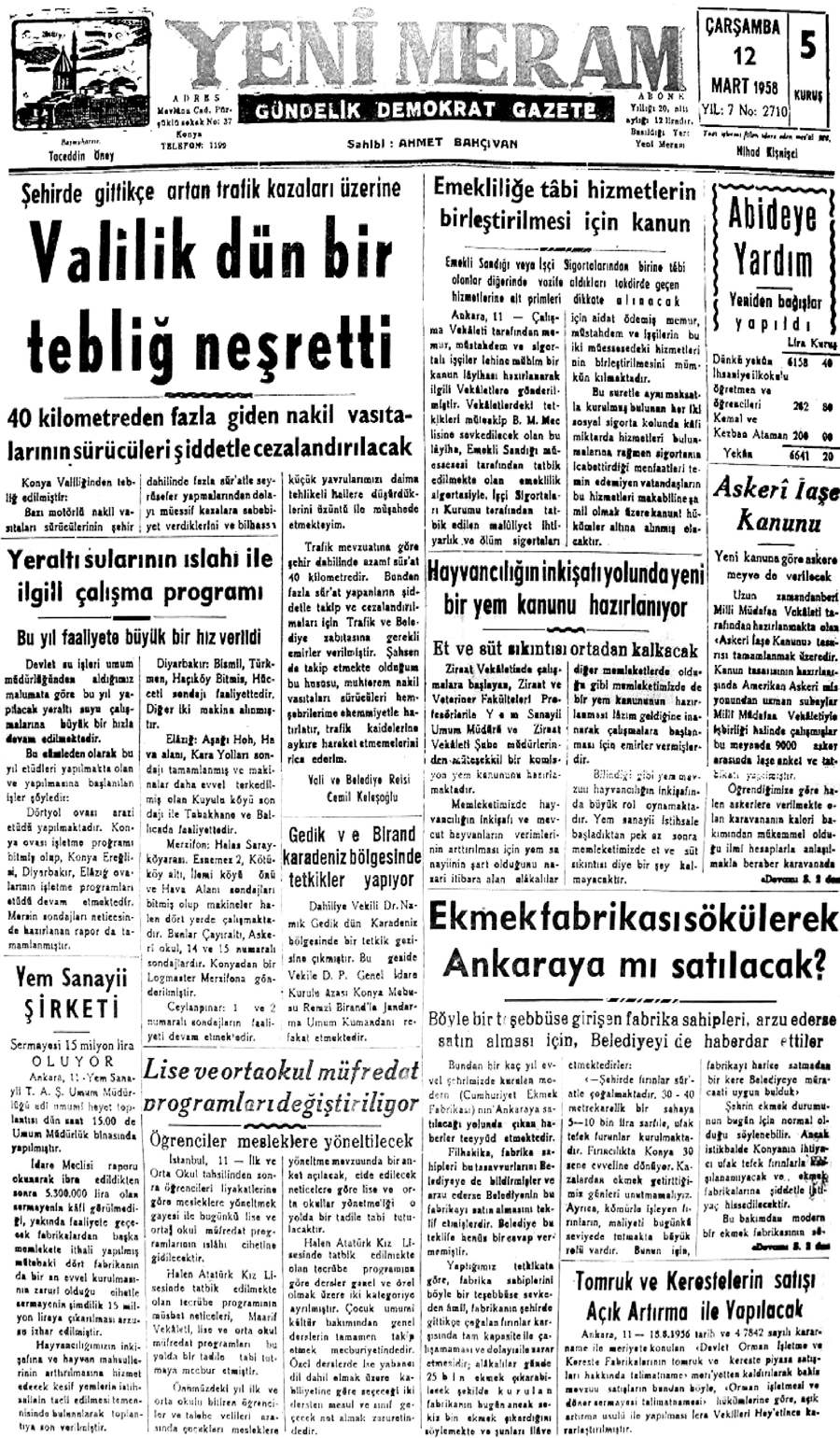 12 Mart 2021 Yeni Meram Gazetesi