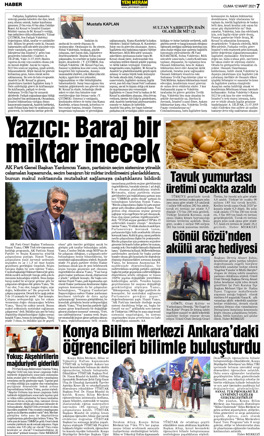 12 Mart 2021 Yeni Meram Gazetesi