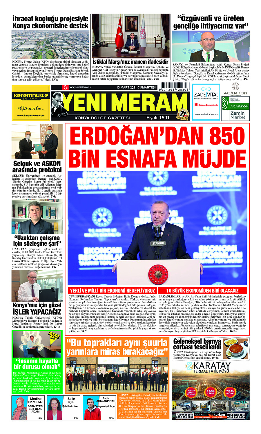 13 Mart 2021 Yeni Meram Gazetesi