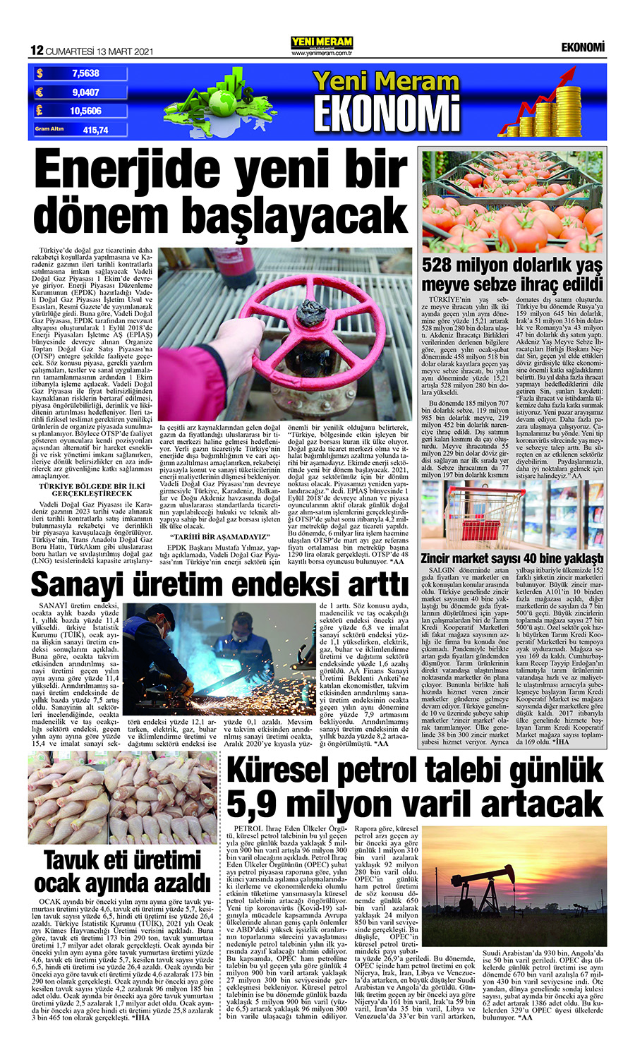 13 Mart 2021 Yeni Meram Gazetesi