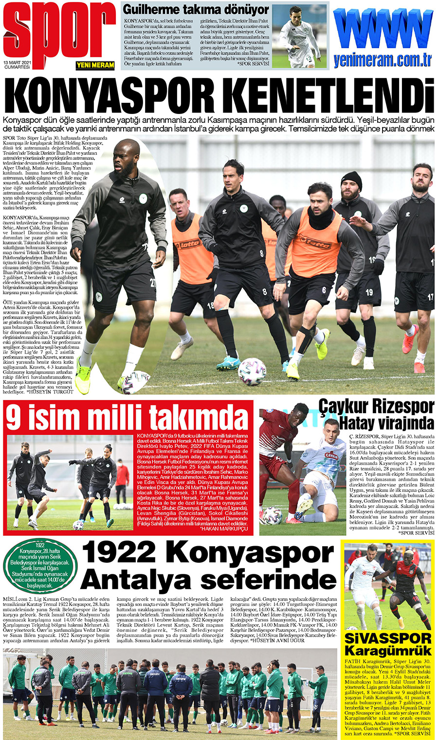 13 Mart 2021 Yeni Meram Gazetesi