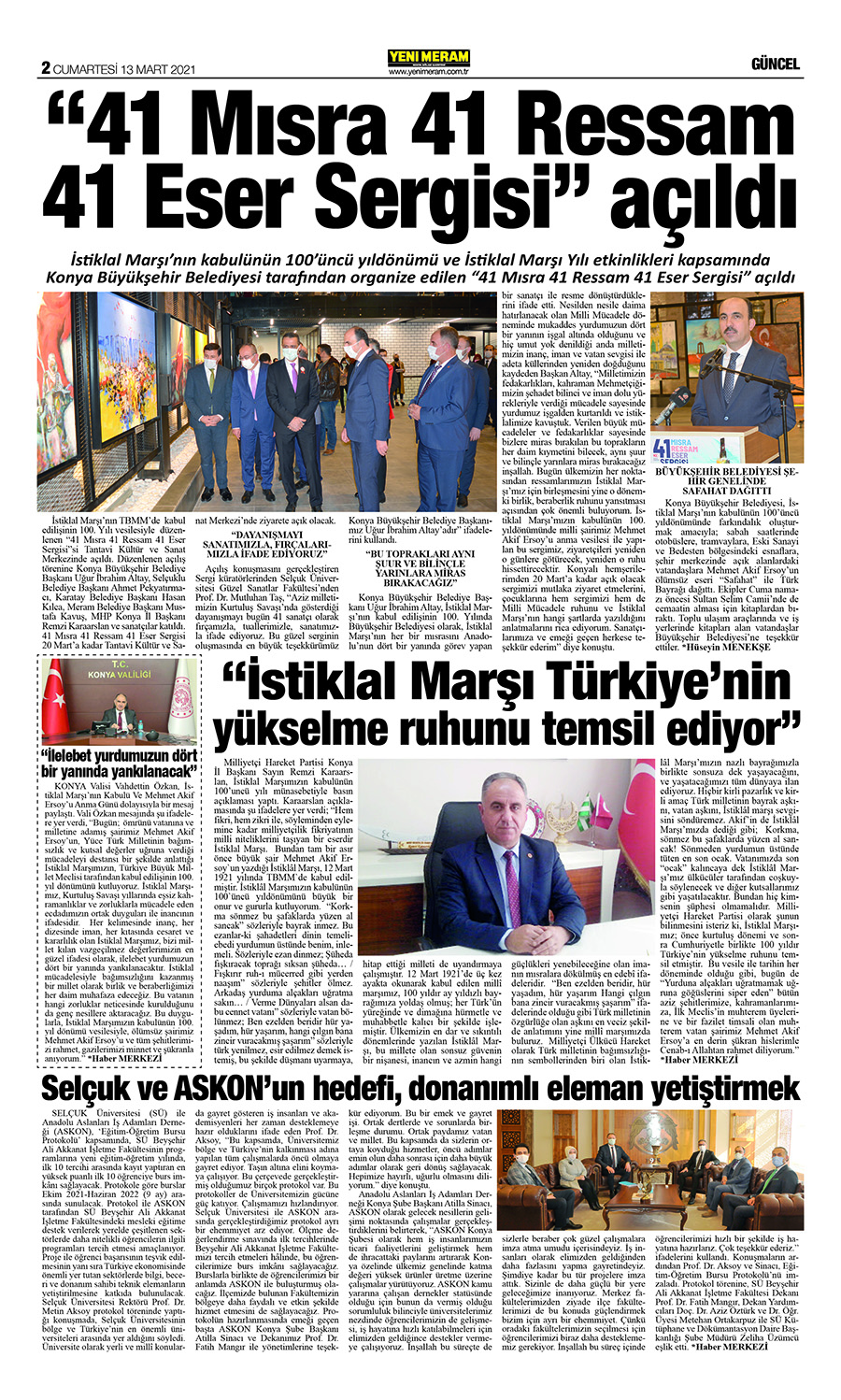 13 Mart 2021 Yeni Meram Gazetesi