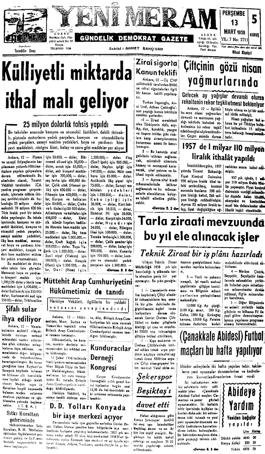 13 Mart 2021 Yeni Meram Gazetesi