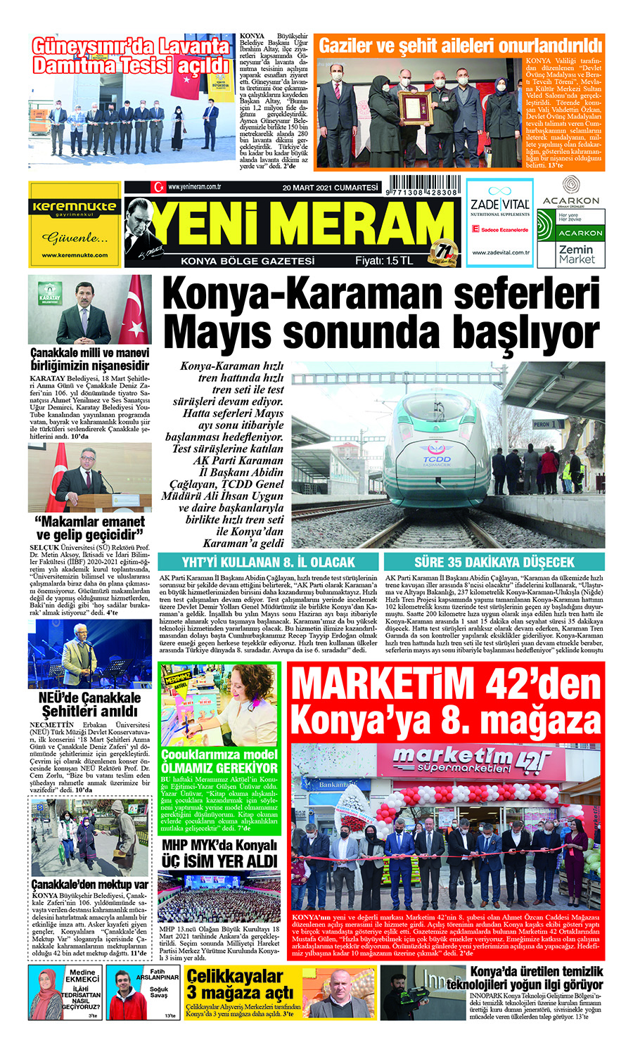 20 Mart 2021 Yeni Meram Gazetesi