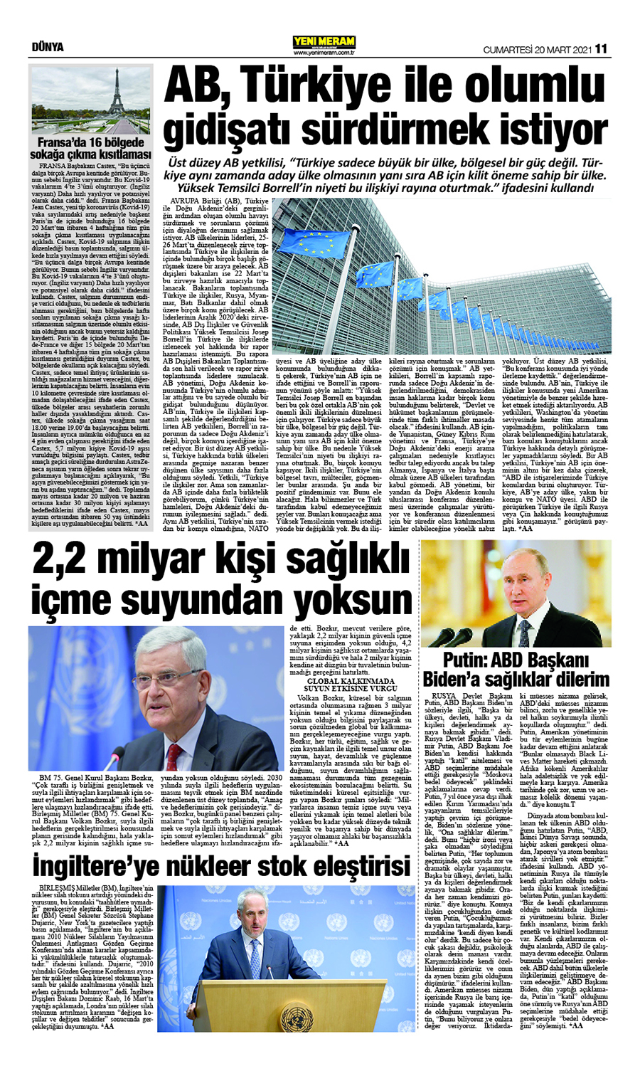 20 Mart 2021 Yeni Meram Gazetesi