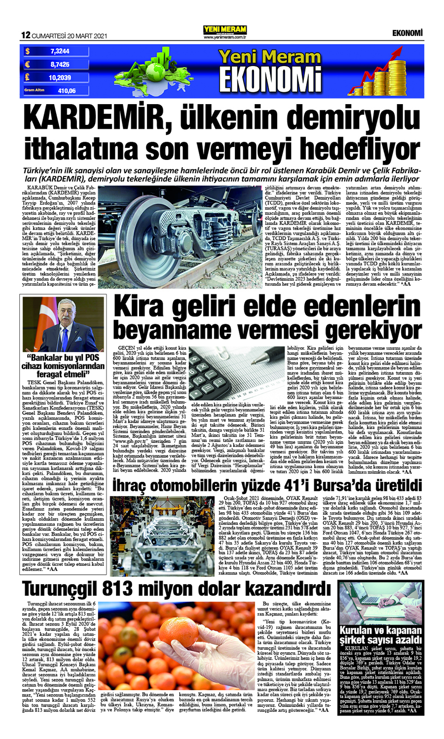 20 Mart 2021 Yeni Meram Gazetesi