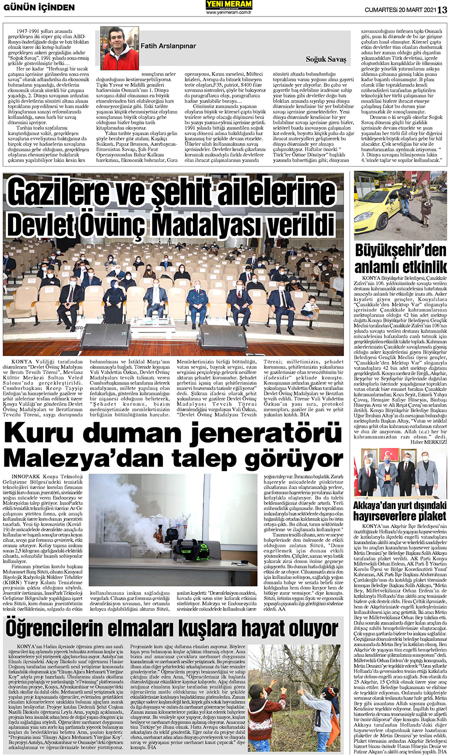 20 Mart 2021 Yeni Meram Gazetesi