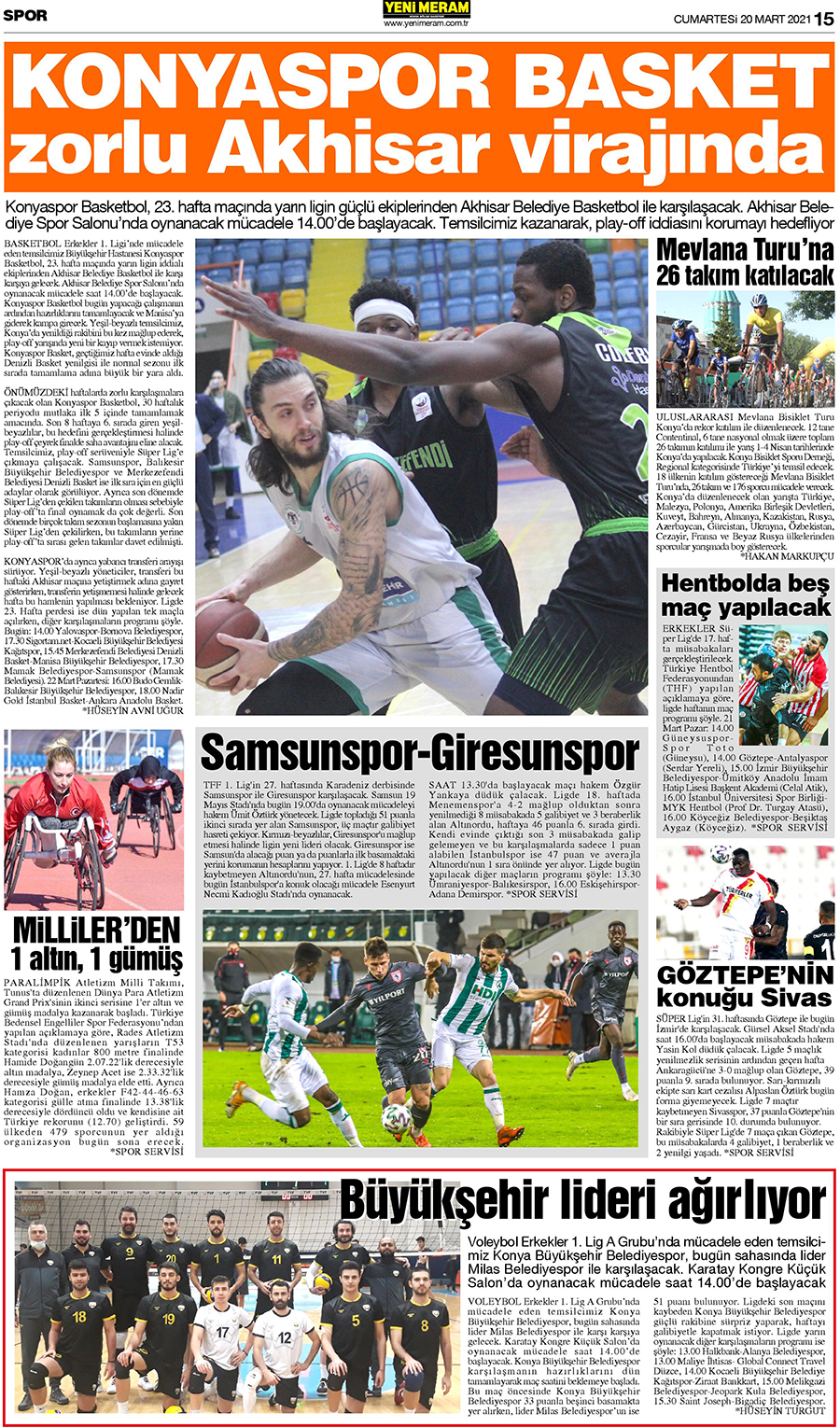 20 Mart 2021 Yeni Meram Gazetesi