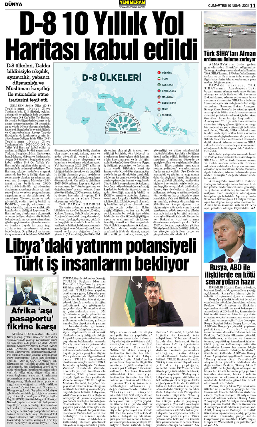 10 Nisan 2021 Yeni Meram Gazetesi