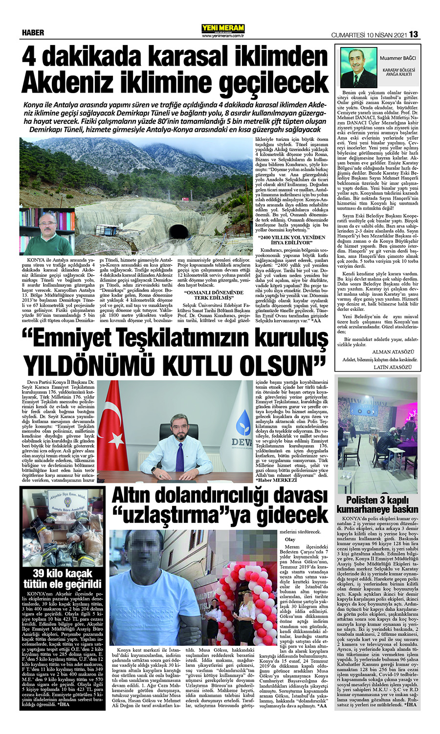 10 Nisan 2021 Yeni Meram Gazetesi