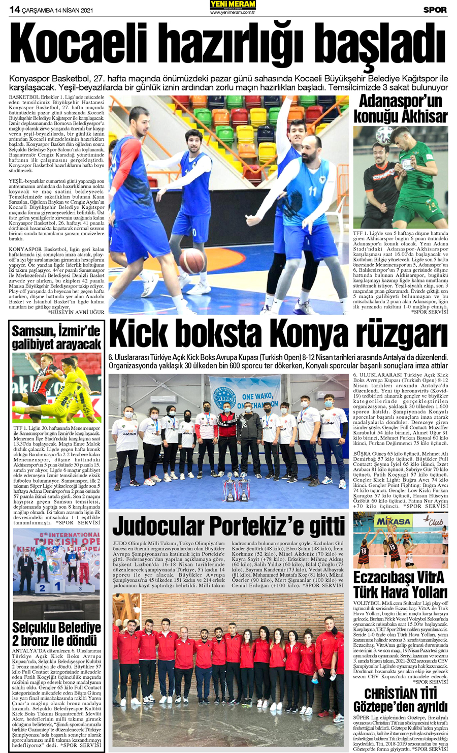 14 Nisan 2021 Yeni Meram Gazetesi