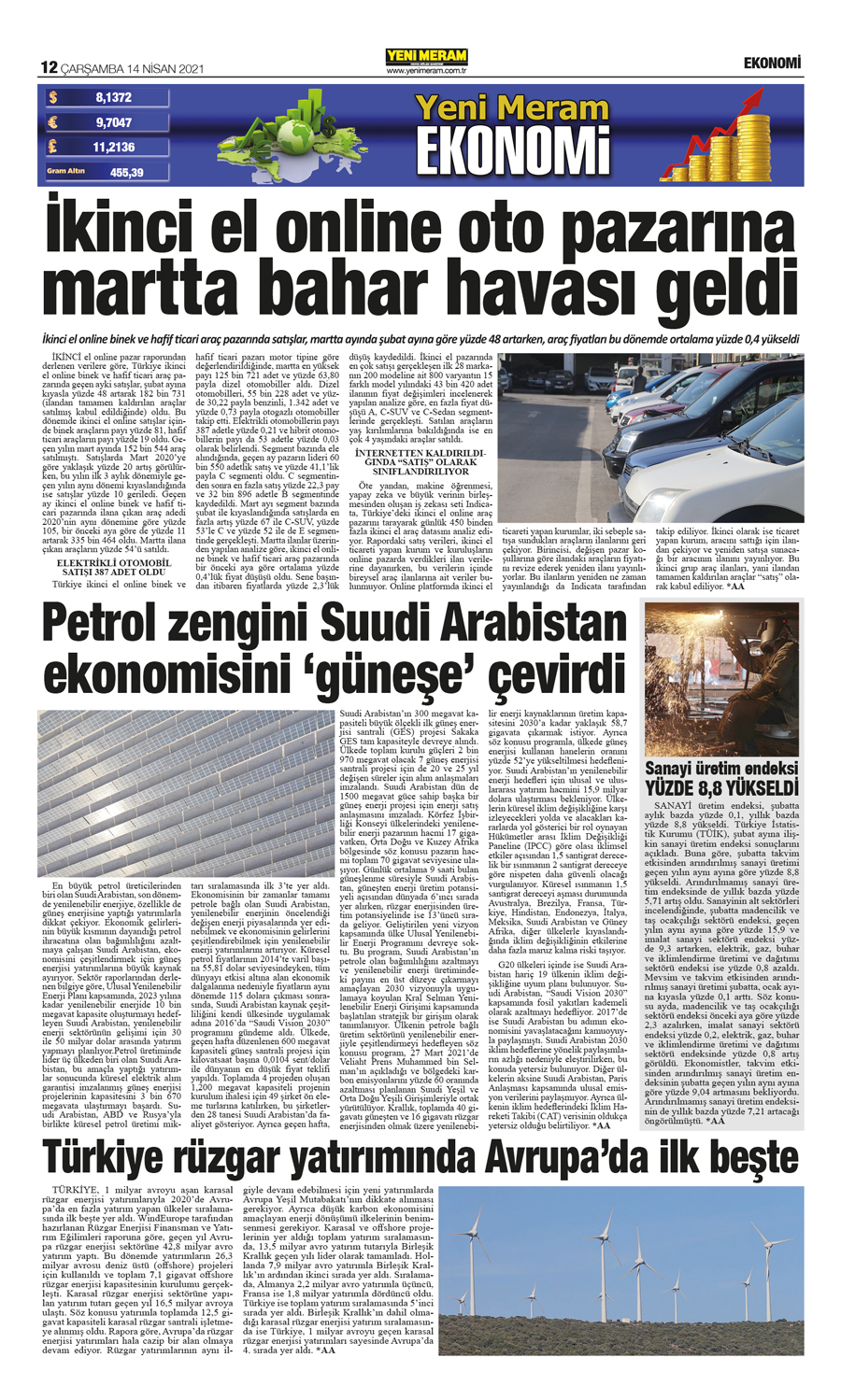 14 Nisan 2021 Yeni Meram Gazetesi