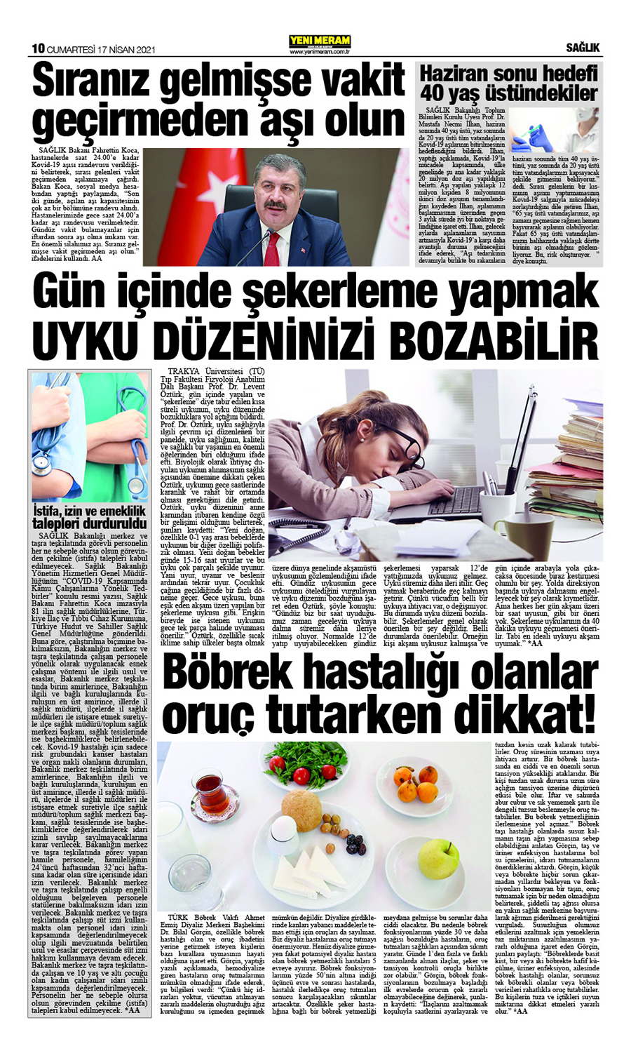 17 Nisan 2021 Yeni Meram Gazetesi