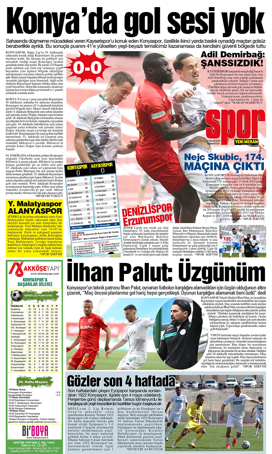 17 Nisan 2021 Yeni Meram Gazetesi