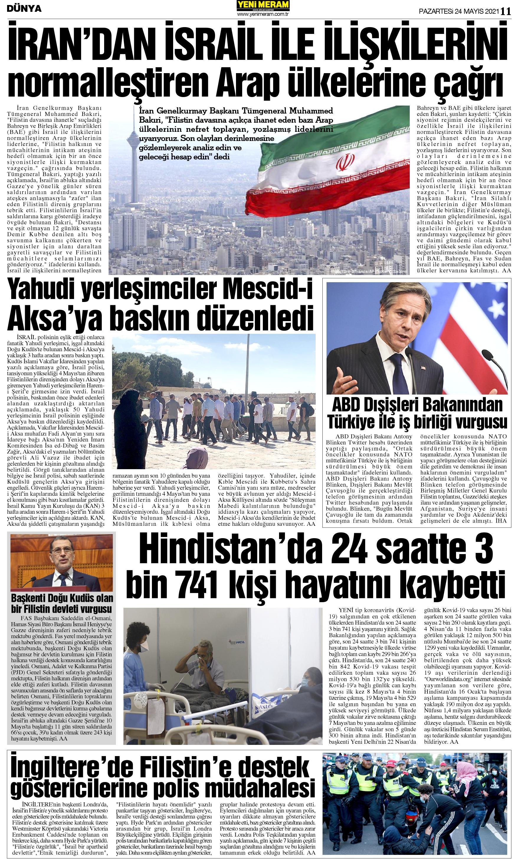 24 Mayıs 2021 Yeni Meram Gazetesi
