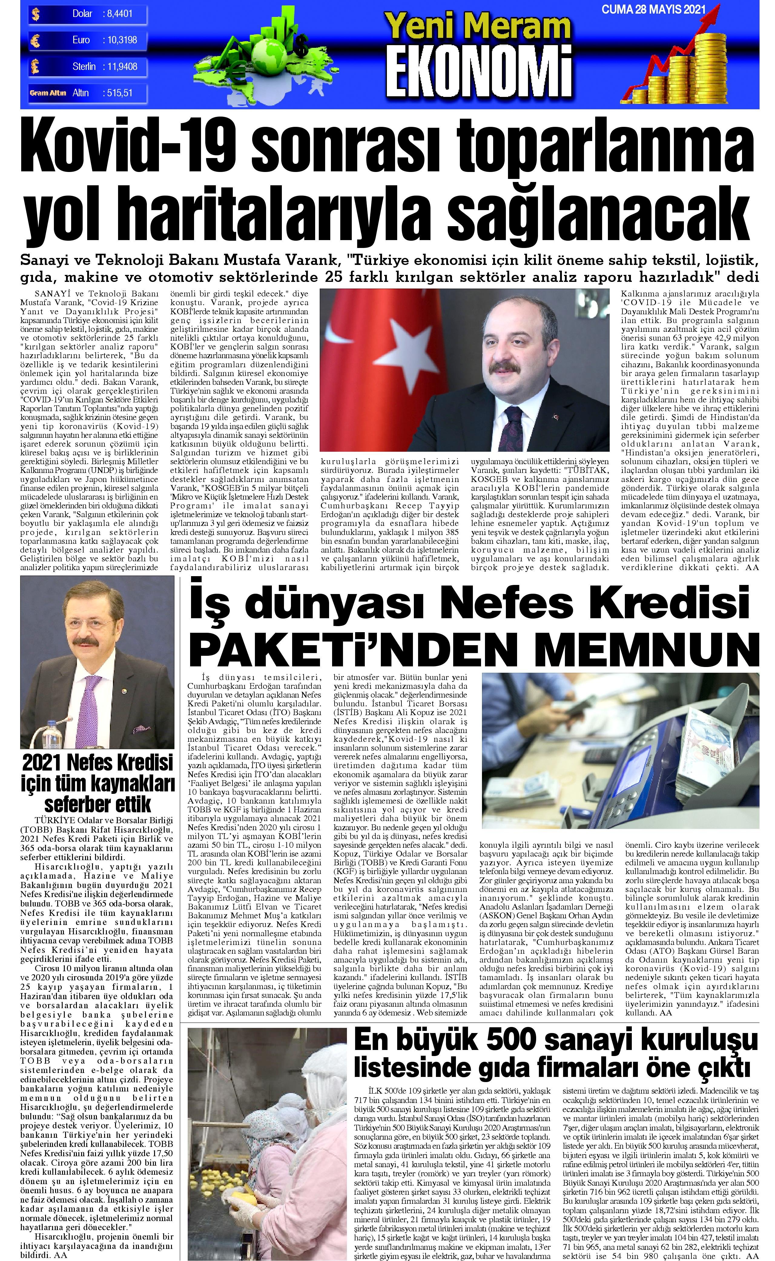 28 Mayıs 2021 Yeni Meram Gazetesi
