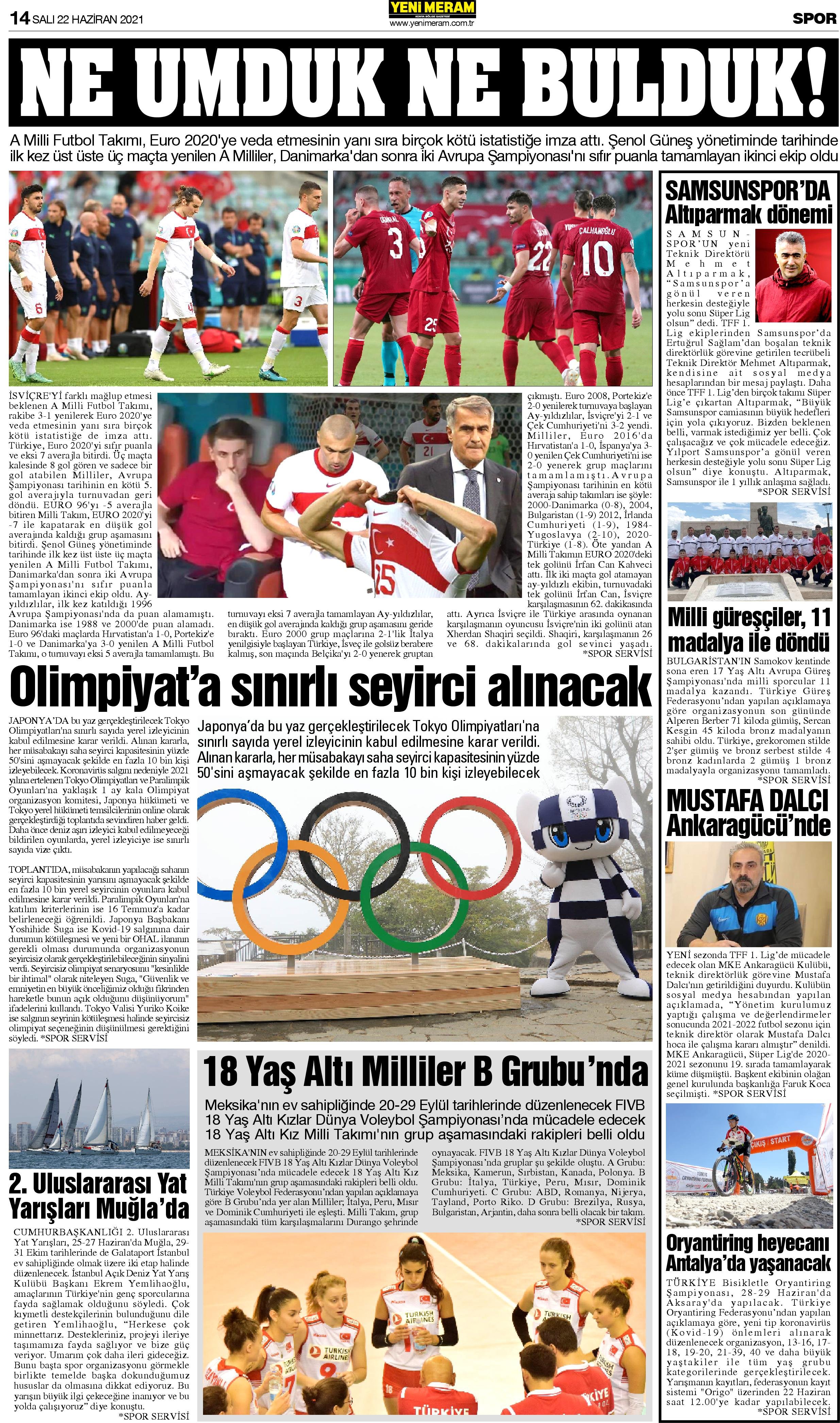 22 Haziran 2021 Yeni Meram Gazetesi