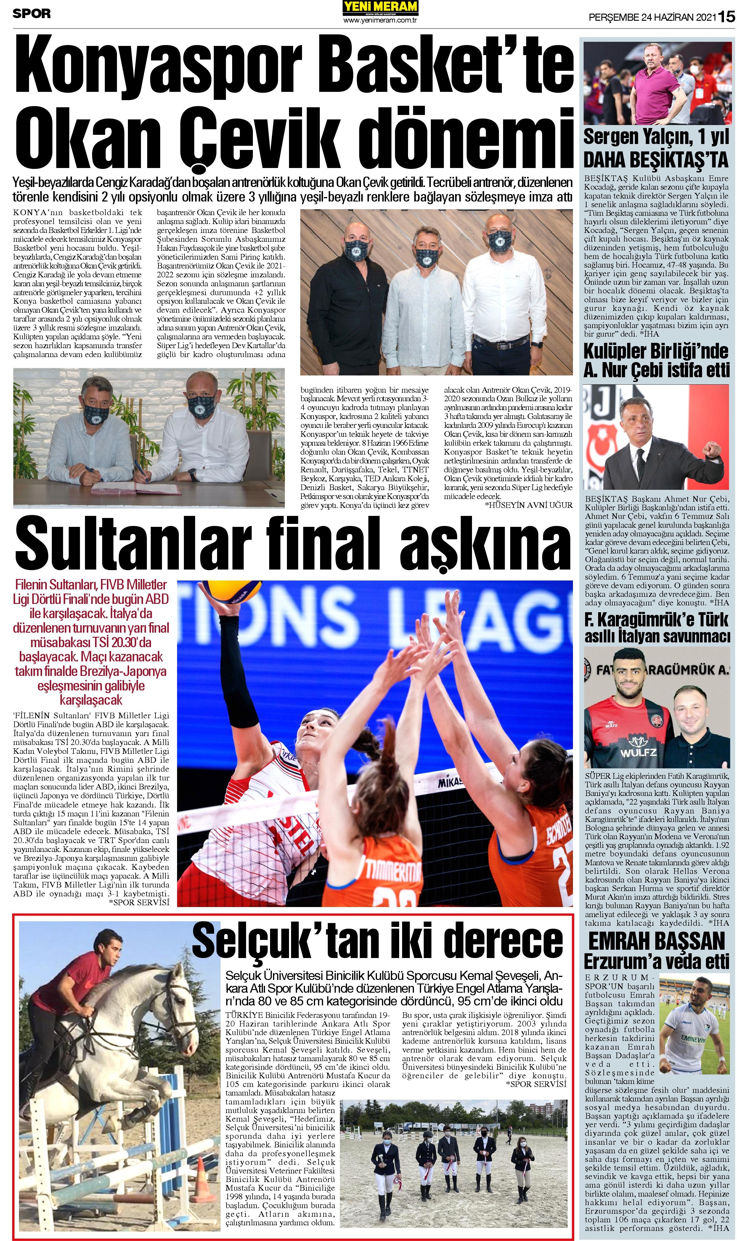 24 Haziran 2021 Yeni Meram Gazetesi
