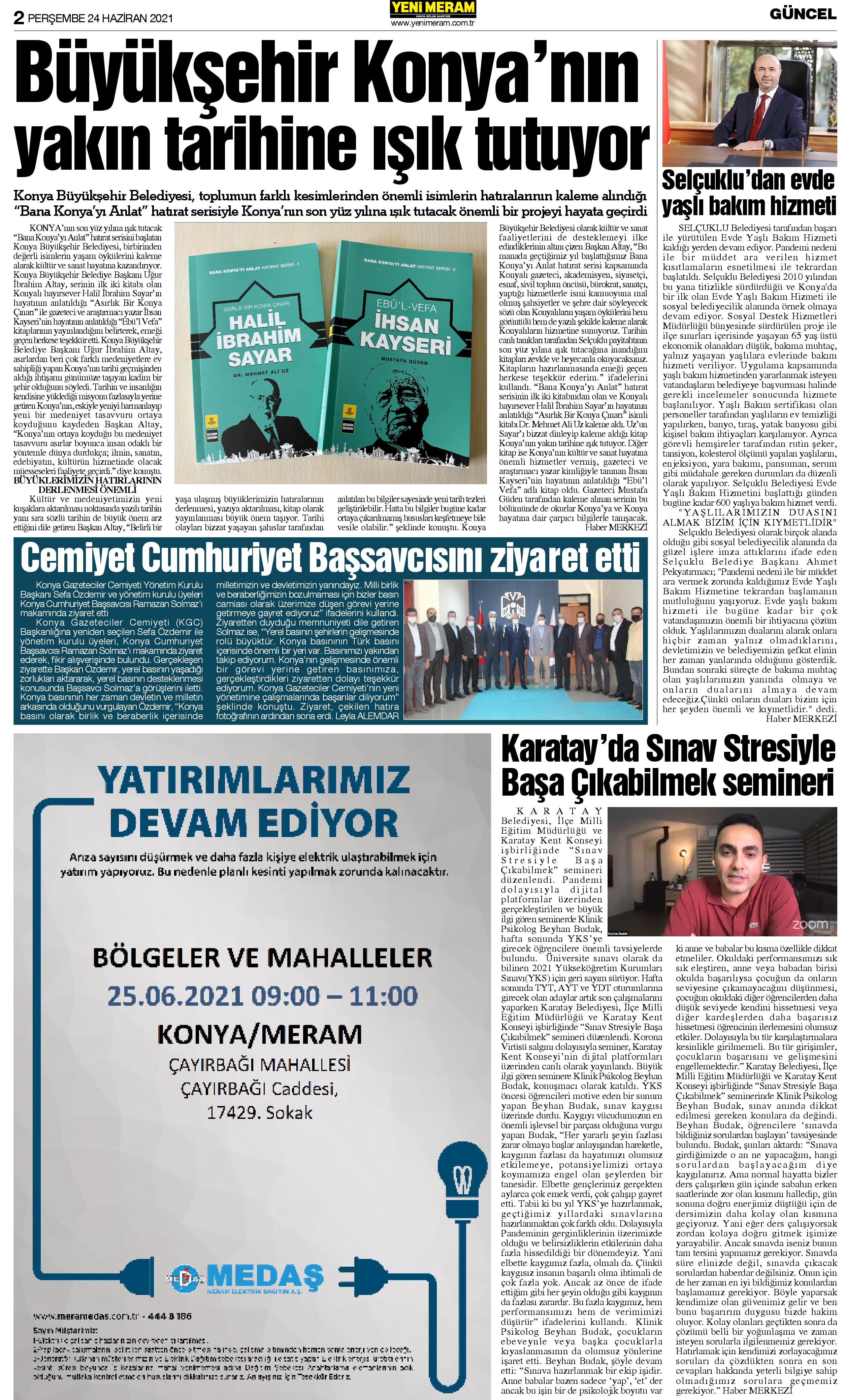 24 Haziran 2021 Yeni Meram Gazetesi
