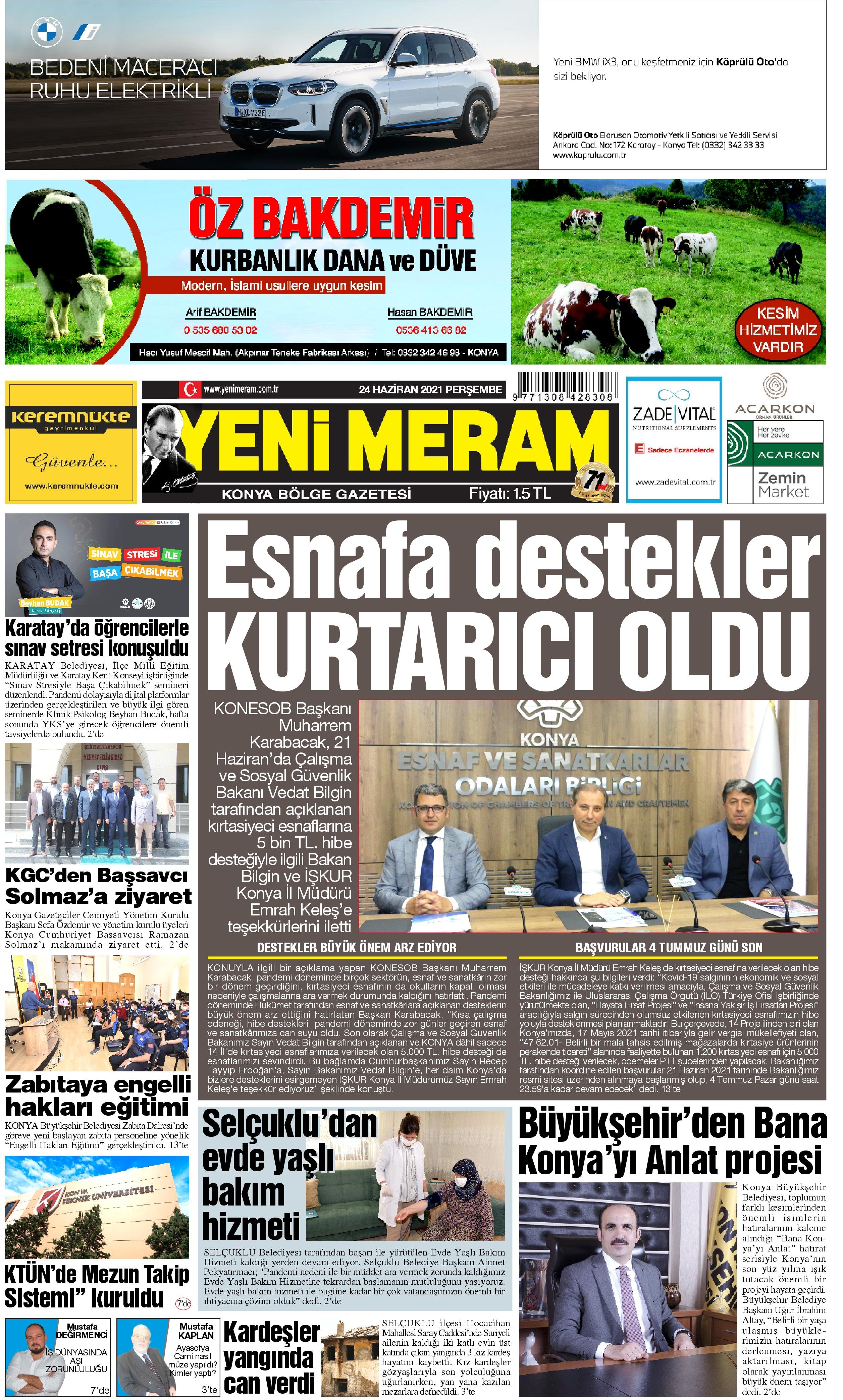 24 Haziran 2021 Yeni Meram Gazetesi
